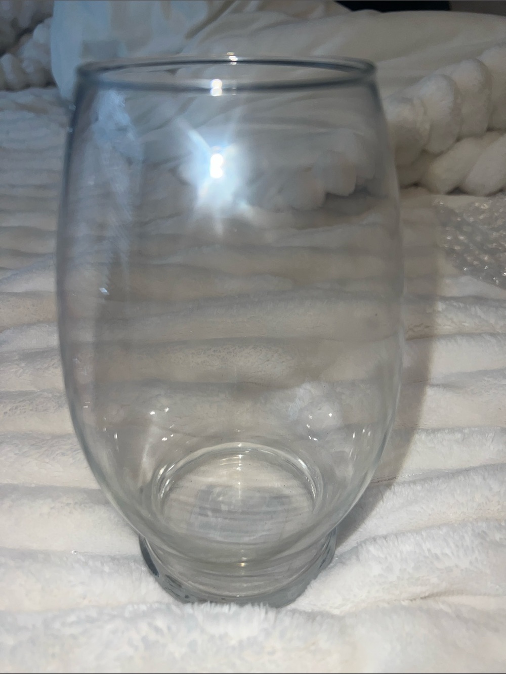Clear Stemless Vase for decorating any room.